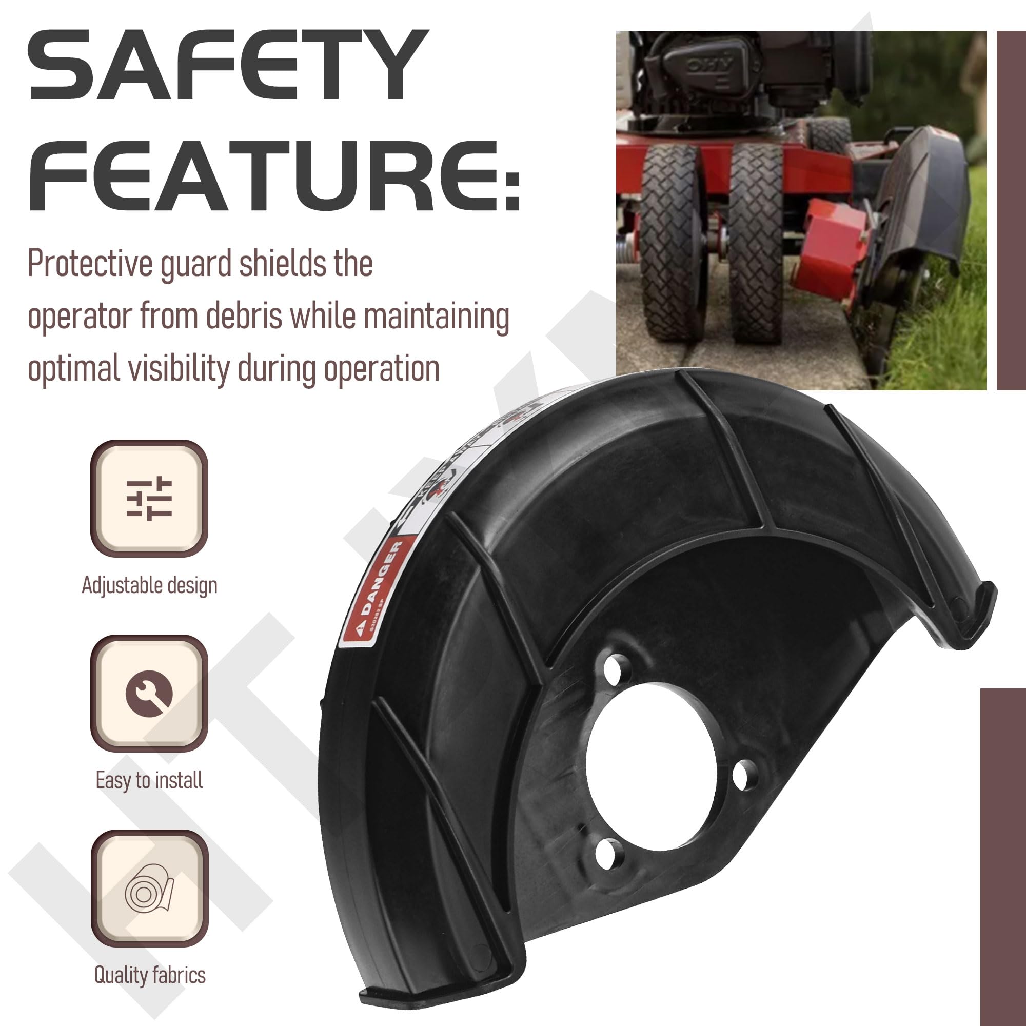 731P05064 Protector de cuchilla de bordeadora con etiqueta compatible con Cub Cadet 25B-552J710, LE 100, LE100, LE100 CC Edger Trencher, reemplaza: 753-05547, 731-05064