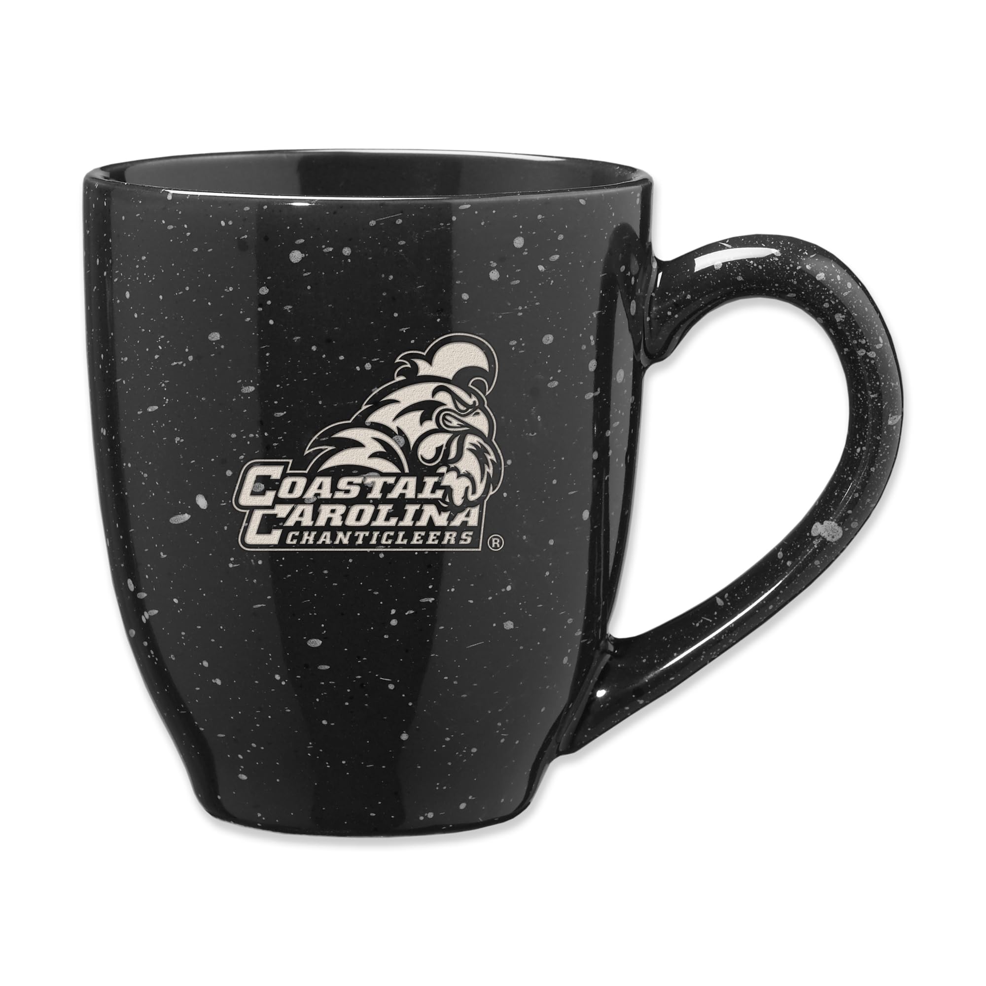 Rico Industries NCAA Coastal Carolina Chanticleers Primary 16 oz Team Color Laser Engraved Speckled Ceramic Coffee Mug