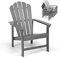 Vista 20 de Sillas Adirondack apilables, juego de 2, silla de fuego resistente al mal tiempo y de ahorro de espacio HDPE para césped, porche y terraza al aire
