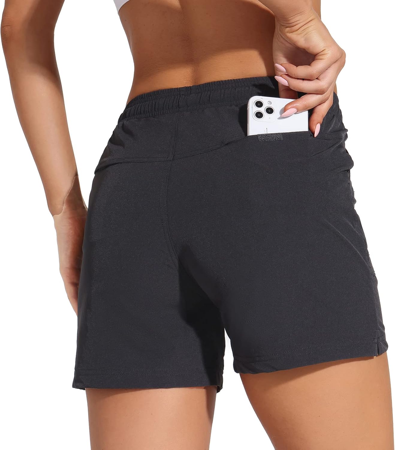 DOTIN Women's 2 Pack Hiking Cargo Shorts Quick Dry Stretch Lightweight Camping Shorts for Women with Pockets