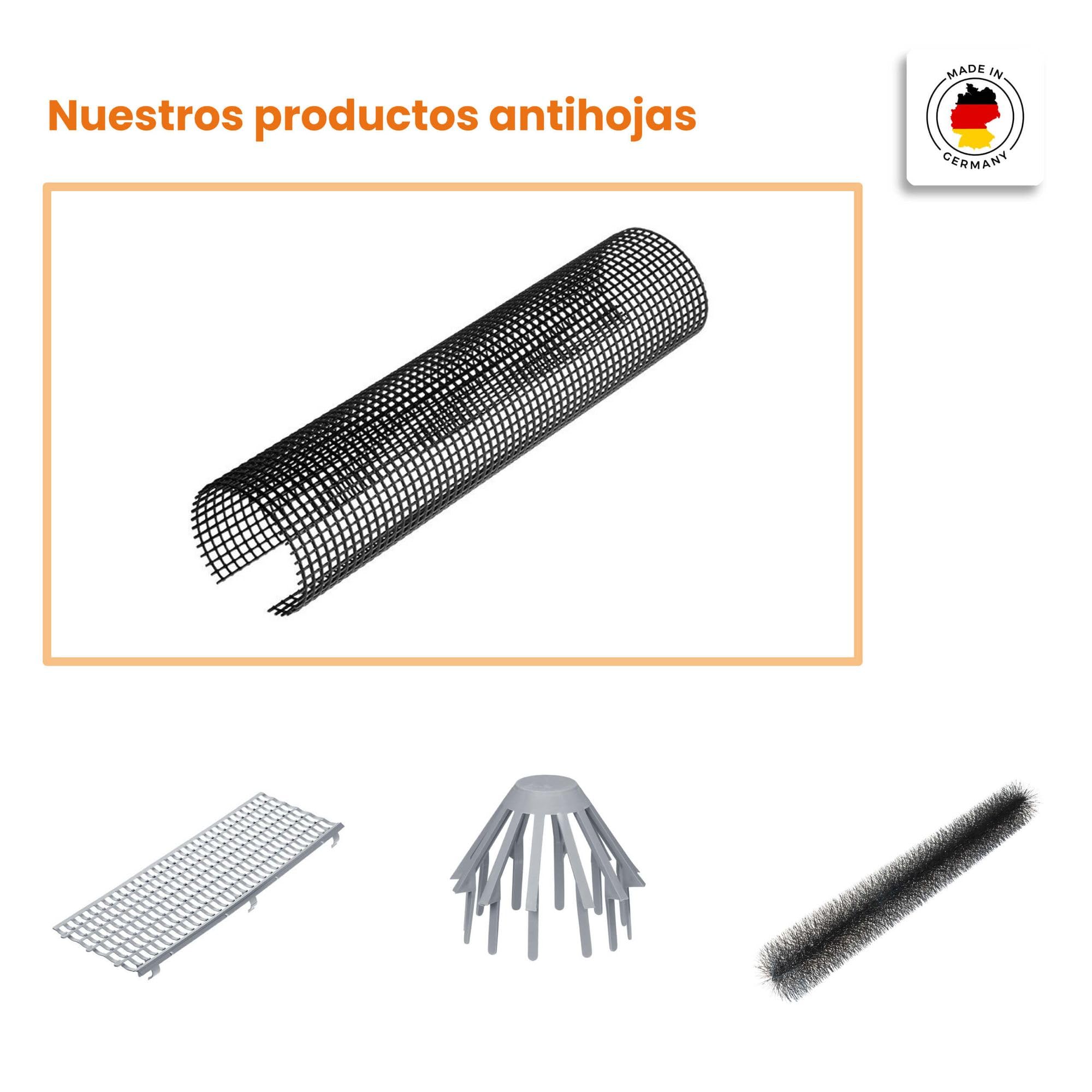 INEFA 10x Rejilla antihojas 68mm x 2m Negro plástico | Protección antihojas para canalones, rejilla de canalón de polietileno, protección de canalón, protección contra hojas