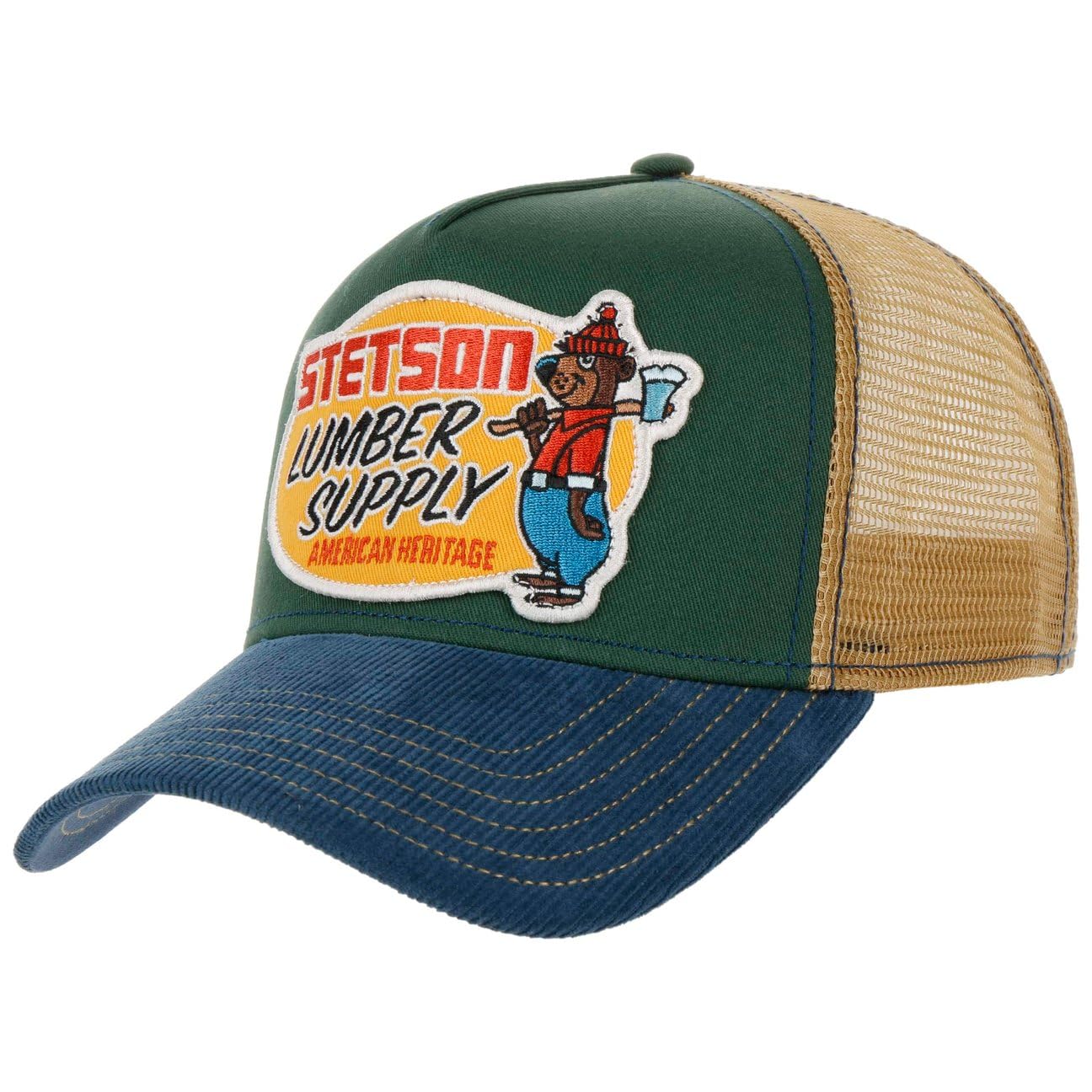 Stetson Cappellino Lumber Supply Trucker Uomo - cap Berretto Baseball Mesh Snapback, con Visiera, Visiera Inverno Autunno Estate Primavera Estate/Inverno