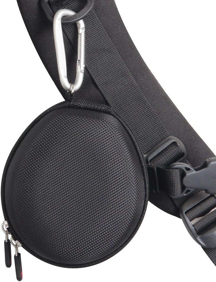Hermitshell Travel Case attached to a strap with a carabiner