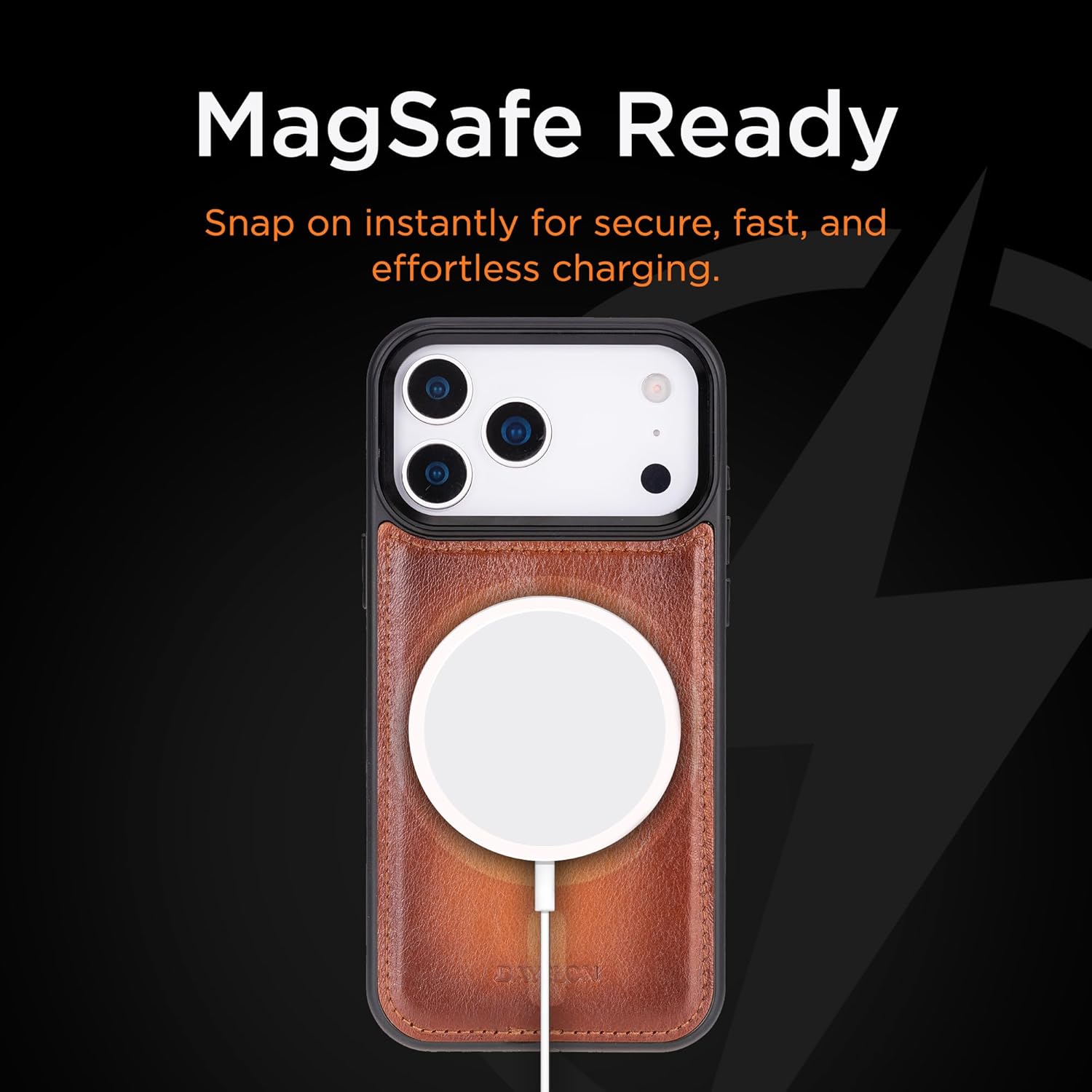 Bayelon Wallet Case for iPhone 17 Pro Max | 6.9", Full Grain Leather Wallet Case, Detachable Magnetic Flip Cover, Card Holder, MagSafe Compatible, RFID, Genuine Leather Phone Case (Rustic Tan)