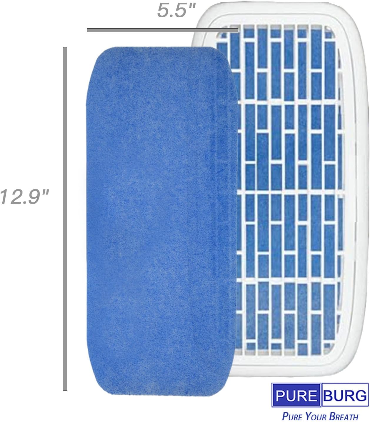 PUREBURG Replacement RV AC Filter For 12.9 x 5.5 Inch Air Conditioner, 12-Pack Air Clean Dust