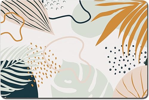 Rnivvi Tapete de comida para perros, 12 x 19 pulgadas, bohemio, absorbente, para comida y agua, bonita alfombra de goma antideslizante para