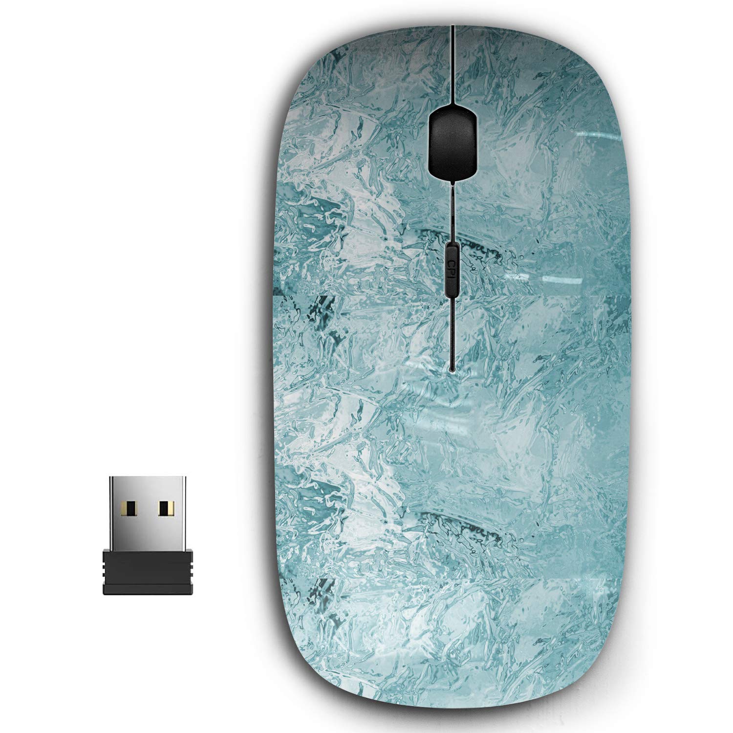 2.4G Ergonomic Portable USB Wireless Mouse for PC, Laptop, Computer, Notebook with Nano Receiver ( Frozen Ice Texture )