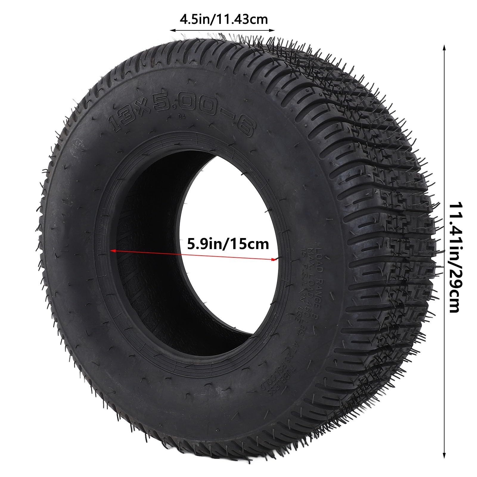Pneumatici Tubeless 13x5.00-6 per Impieghi Gravosi per Go Kart, Tosaerba e Trattori Giardino - 4 Strati, Carico di 440 Libbre, Trazione Eccellente, Design del Battistrada