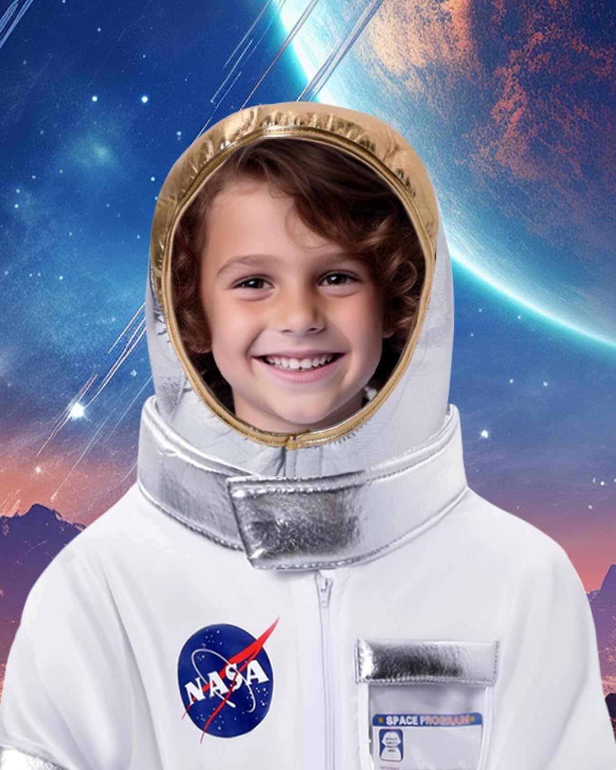 Kids Astronaut Costumes Pilot America Spacesuit for Boys Girls Space Jumpsuit Role Play Dress up Set 3-12 Years - Image 4