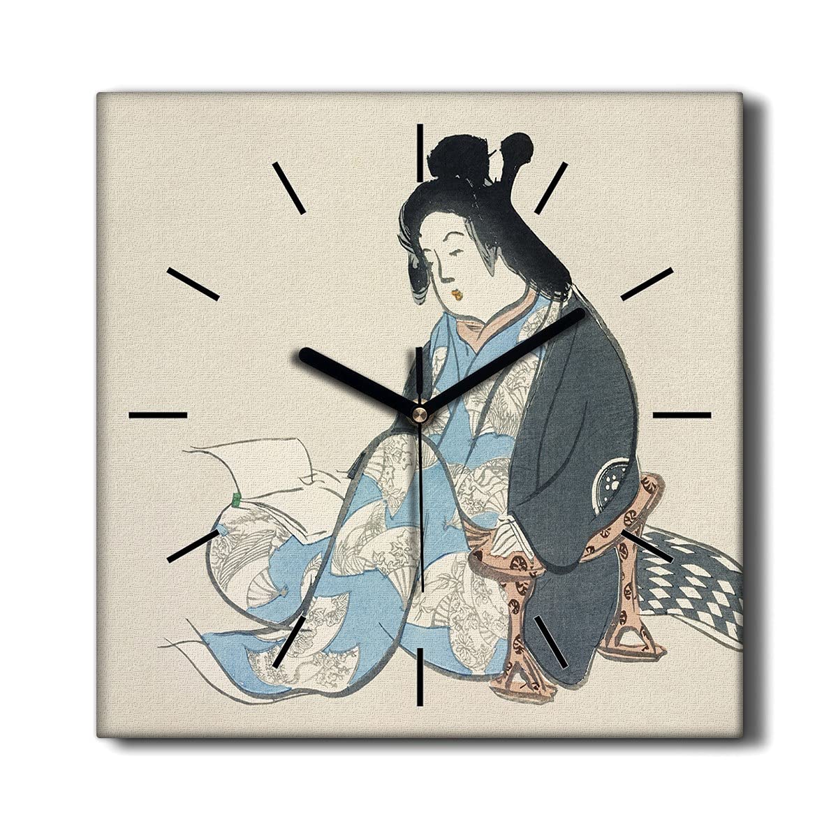 Horloge Murale sans tic-tac Coloray Toile Décoration Salon Calme et Élégance 30x30