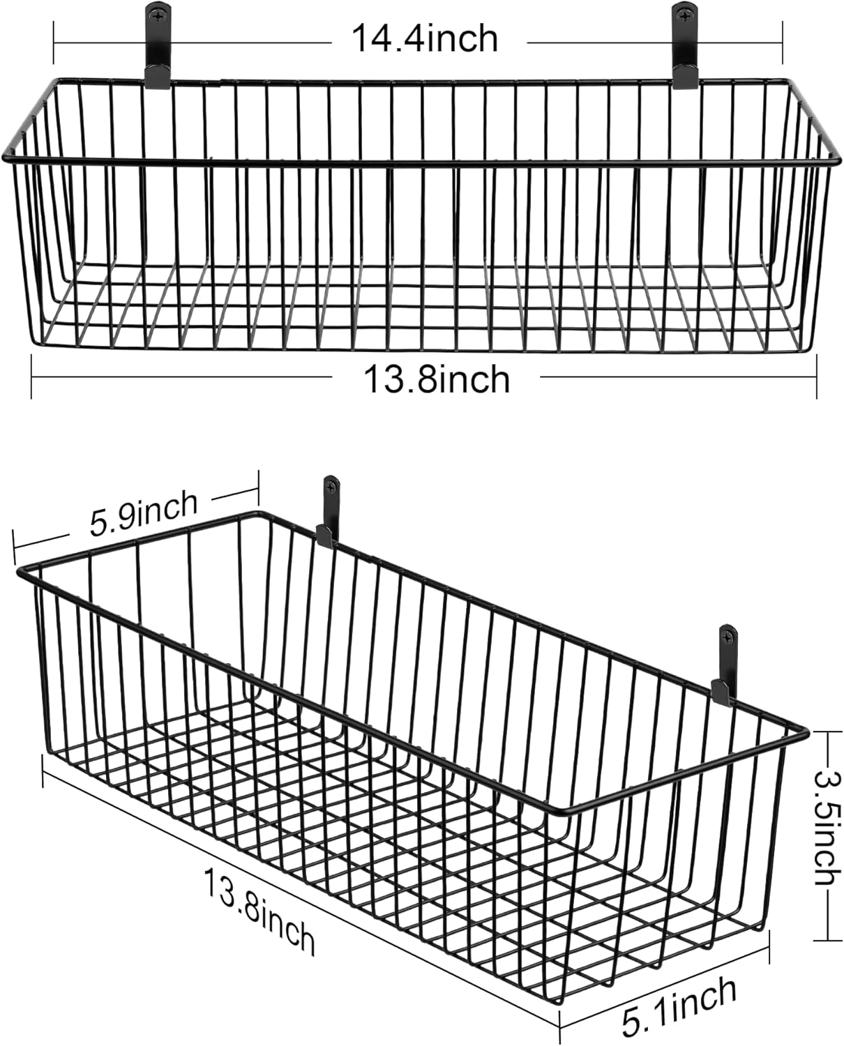 Wetheny Toilet Paper Basket ( 1 Pack) - Black Wire Basket Metal Basket for Bathroom farmhouse decor - Wire Storage Baskets for organizing toilet tank topper, countertop - Image 2