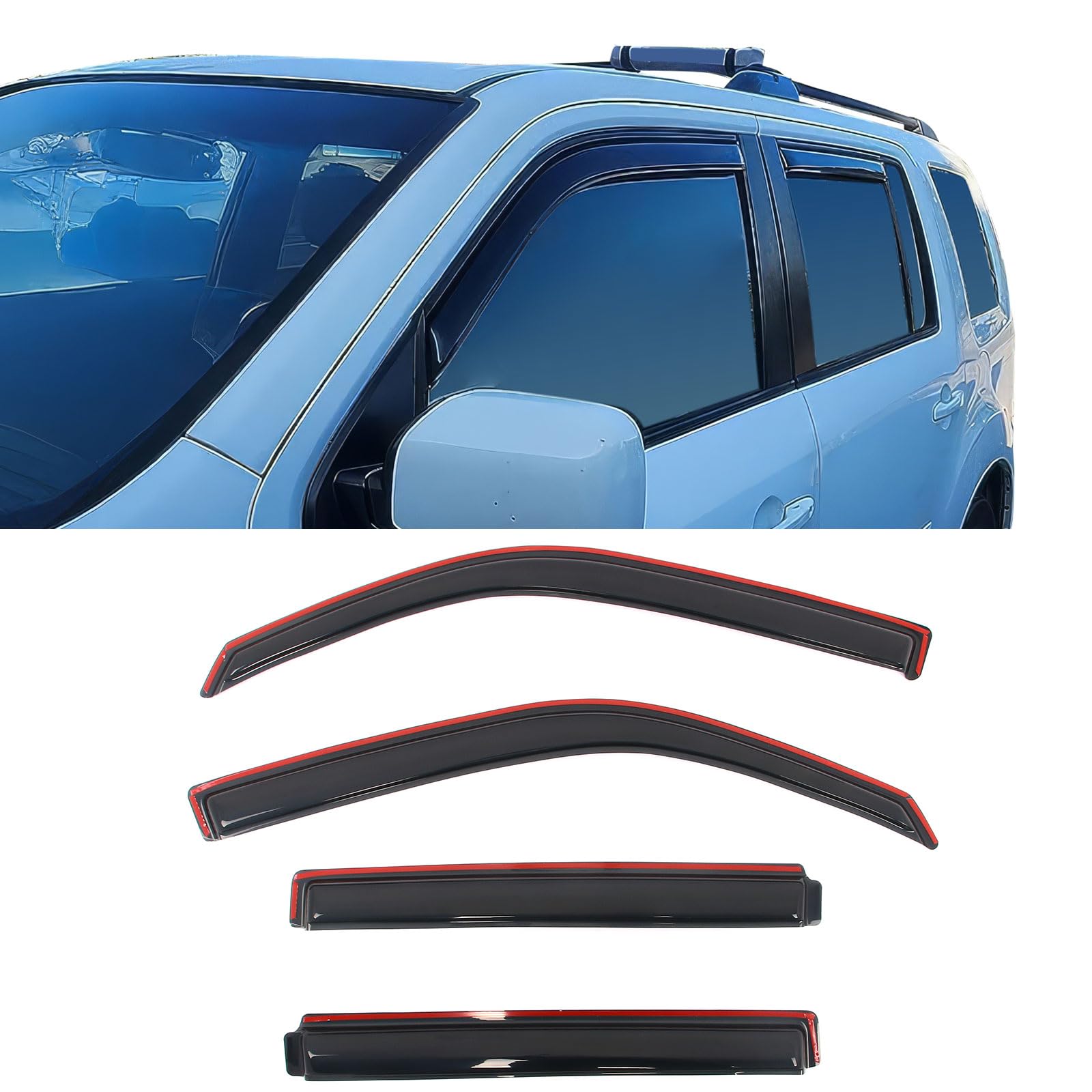 Photo 1 of IKON MOTORSPORTS Window Visors for 2009-2015 Honda Pilot