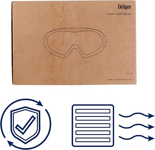 Miniatura 3 de Dräger X-pect 4200 - Gafas de seguridad antivaho y antiarañazos, 5 unidades