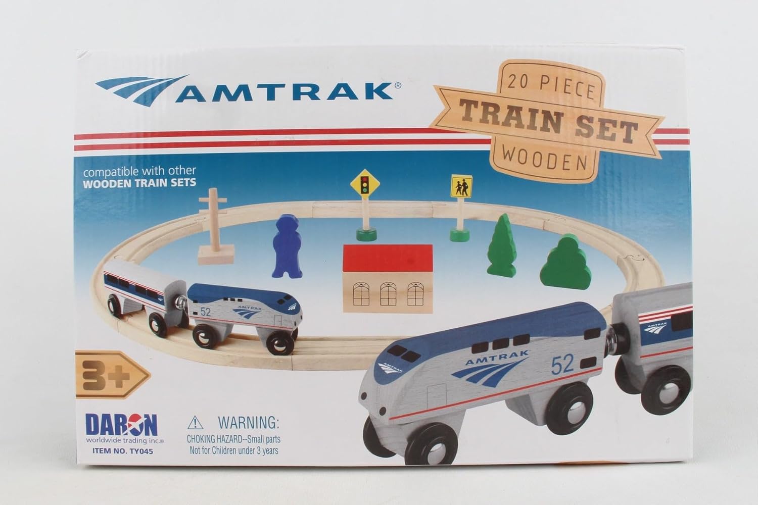 Daron Worldwide Trading Daron Amtrak Wooden Train Set (20 Piece)