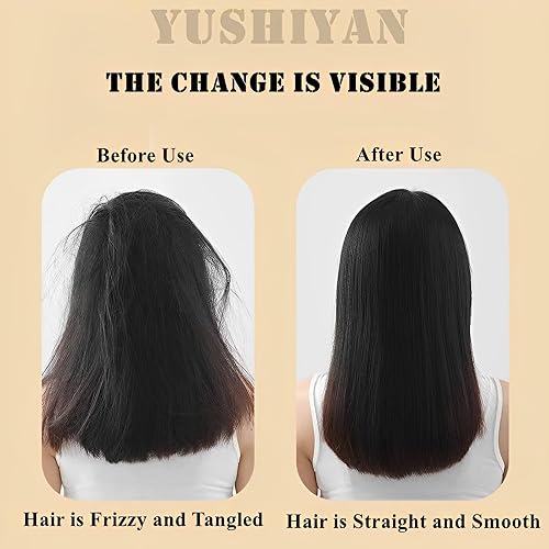 Miniatura 7 de Peine alisador de cabello de iones negativos de 110 V, peine alisador de cabello 2 en 1 y peine rizador para cabello seco y cabello húmedo,