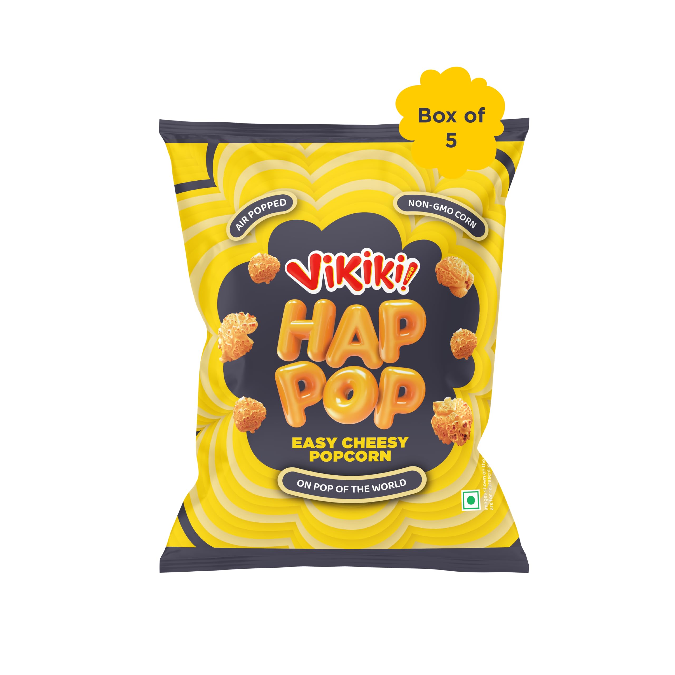 Happop Delicious and Crunchy Easy Cheesy Popcorn Enjoy with Everyone (Pack of 5)