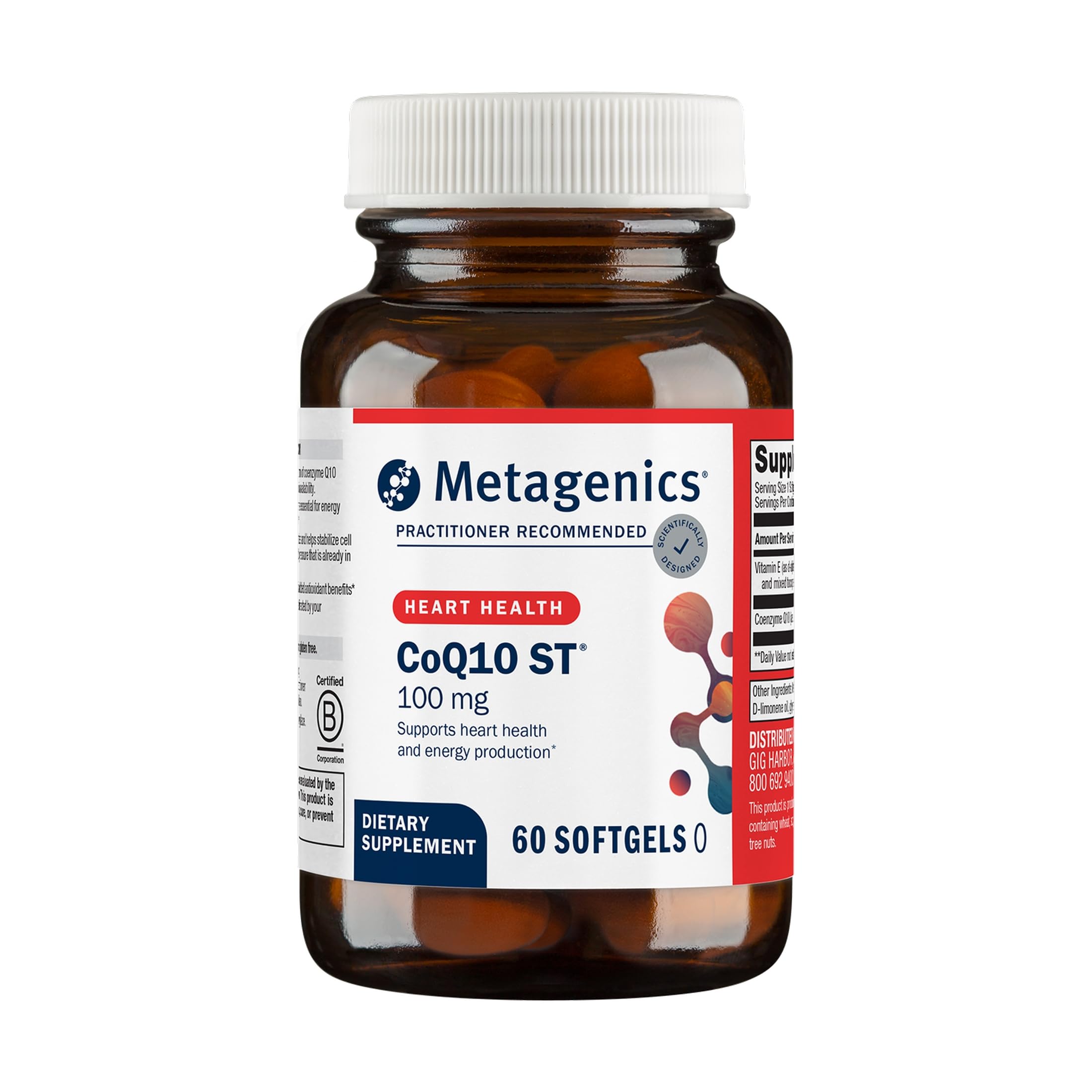 Metagenics CoQ10 ST-100, Heart & Cardiovascular Health, 60 Softgels 60 Count (Pack of 1)