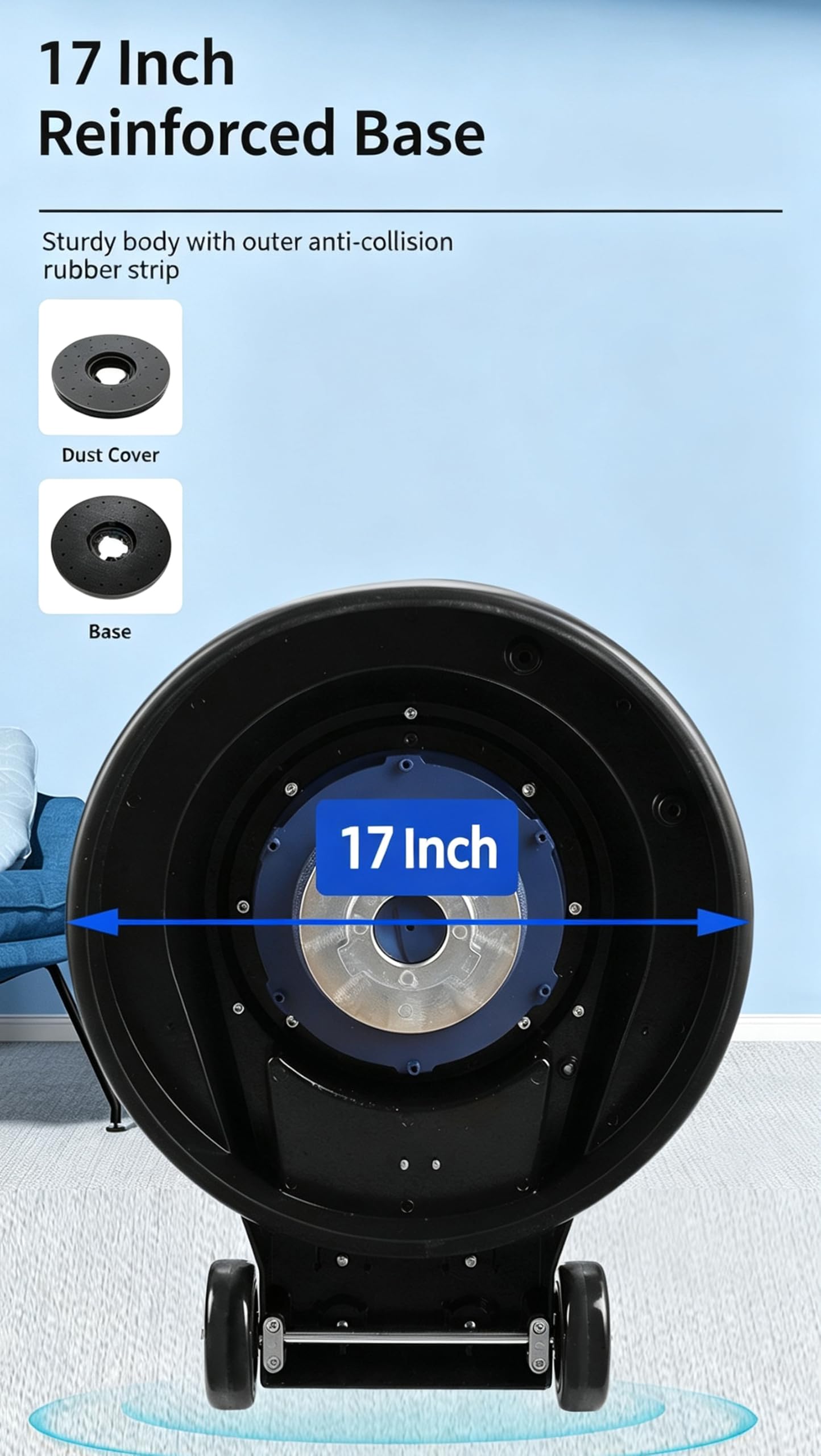 Fregadora de Suelos Comercial de 43 cm, Altura Ajustable