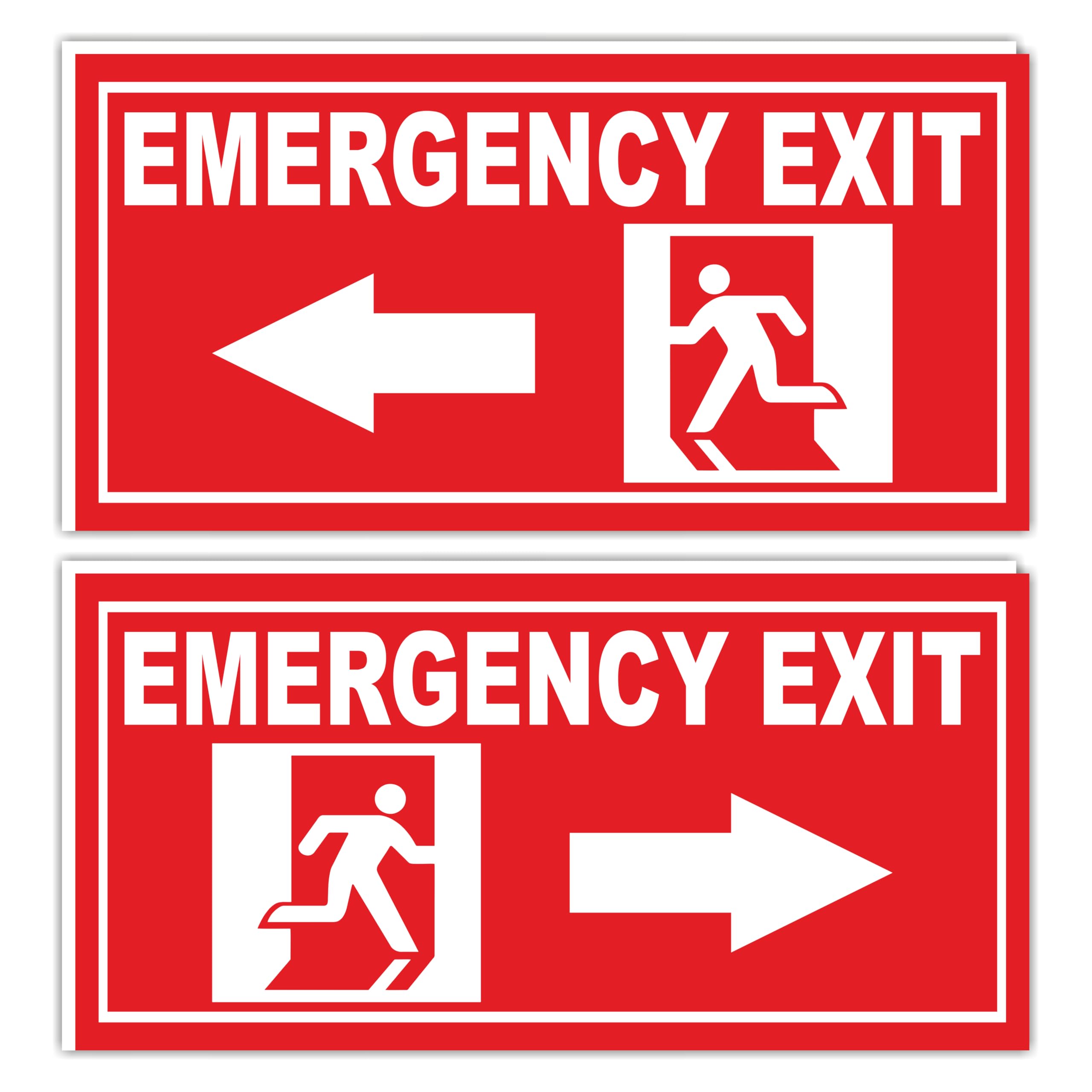 ATTRACTSO - Emergency exit Vinyl Sunboard Material Sign Board Sticker For Door Entrance Set of 2 (12inchx6inch)