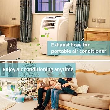 80 Length 5.9 Inch Diameter Portable Air Conditioner Hose, AC Exhaust Hose Anti-Clockwise Thread Air Conditioner Parts Compatible with Haier, Delonghi and More (Anti-Clockwise 5.9 inch)