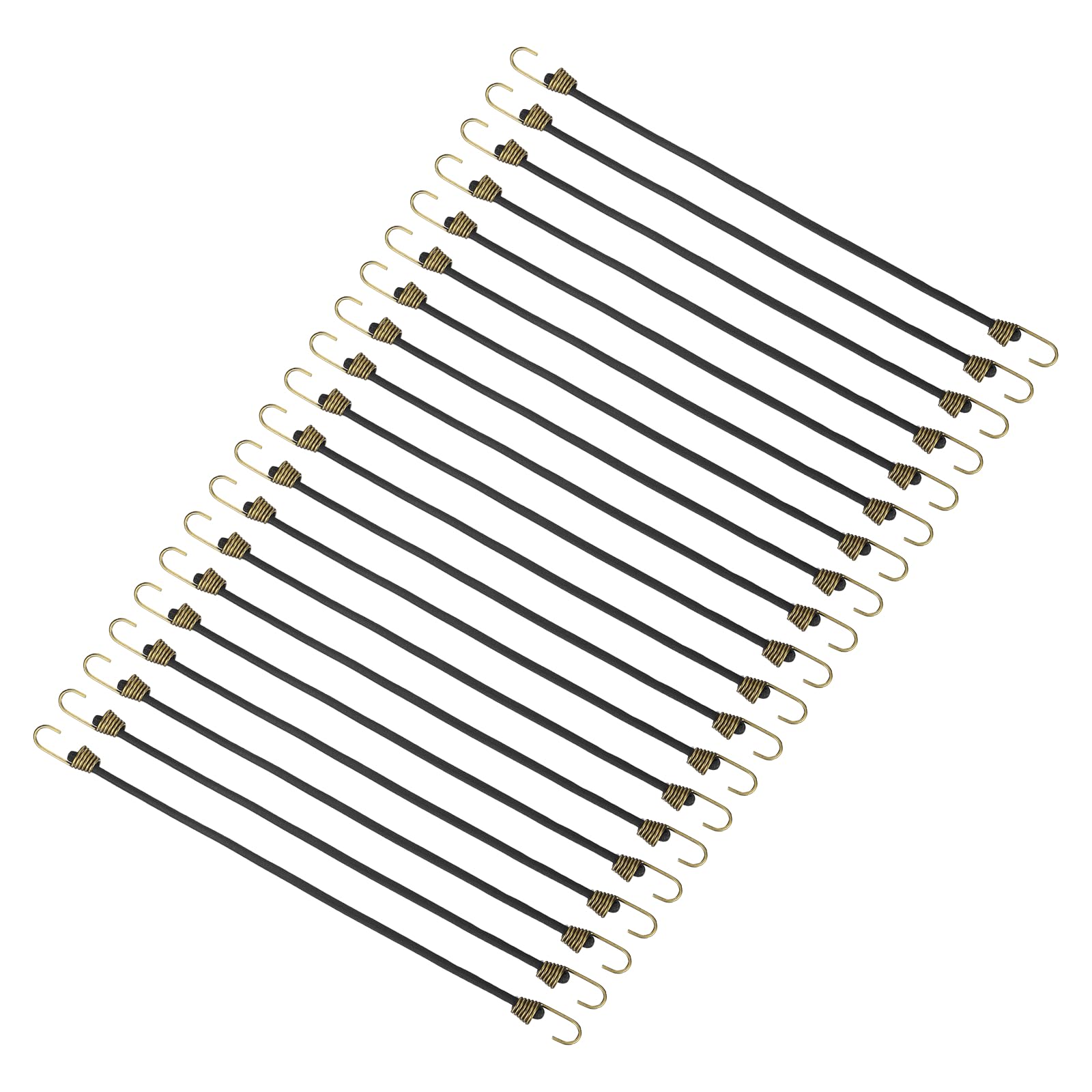 PATIKIL Bungee Cords with Hooks, 25.4cm, Black, 20 Pcs