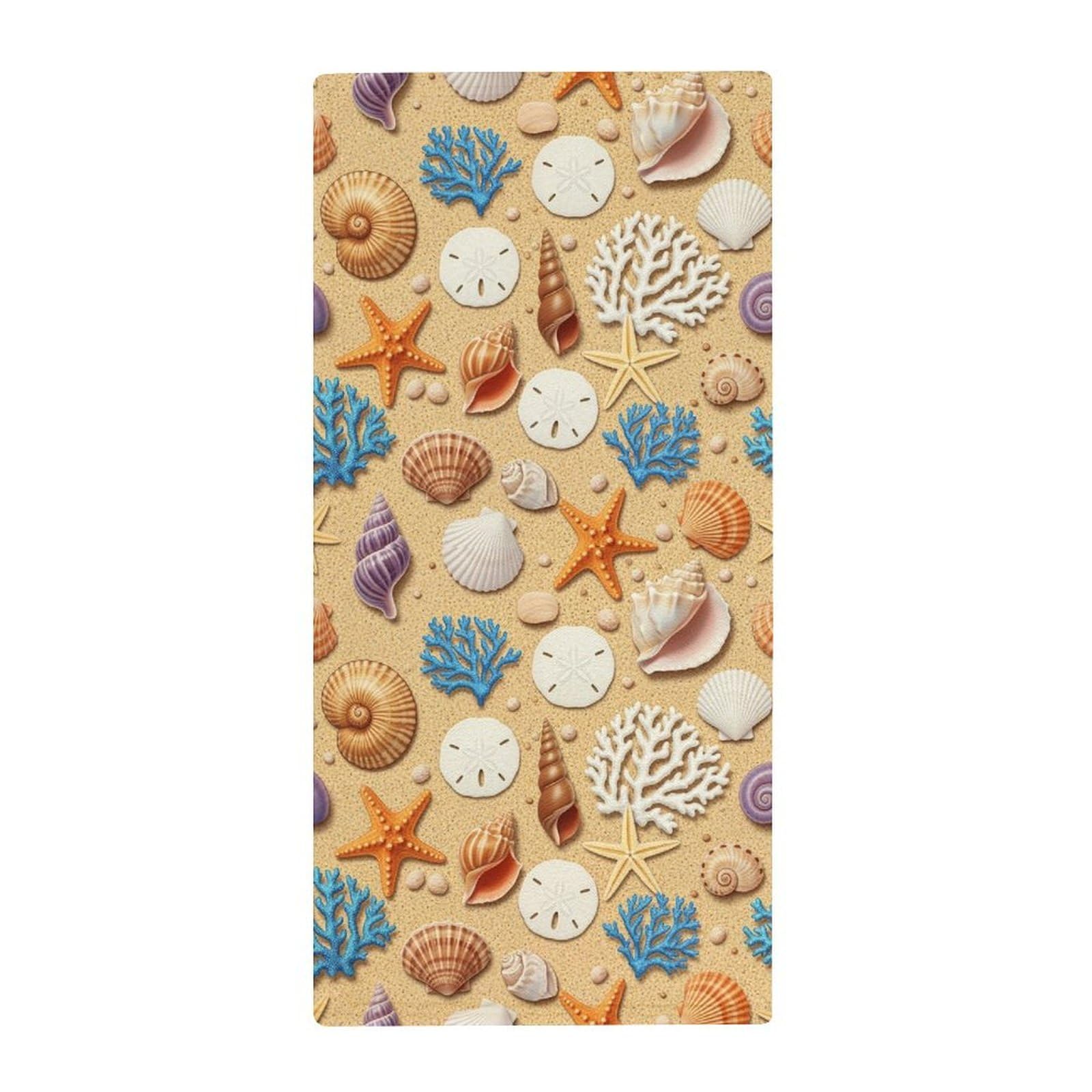 Anceky Microfiber Bath Towels for Gym & Spa, Starfish Conch Seashell Super Soft Quick-Drying Hand Towels