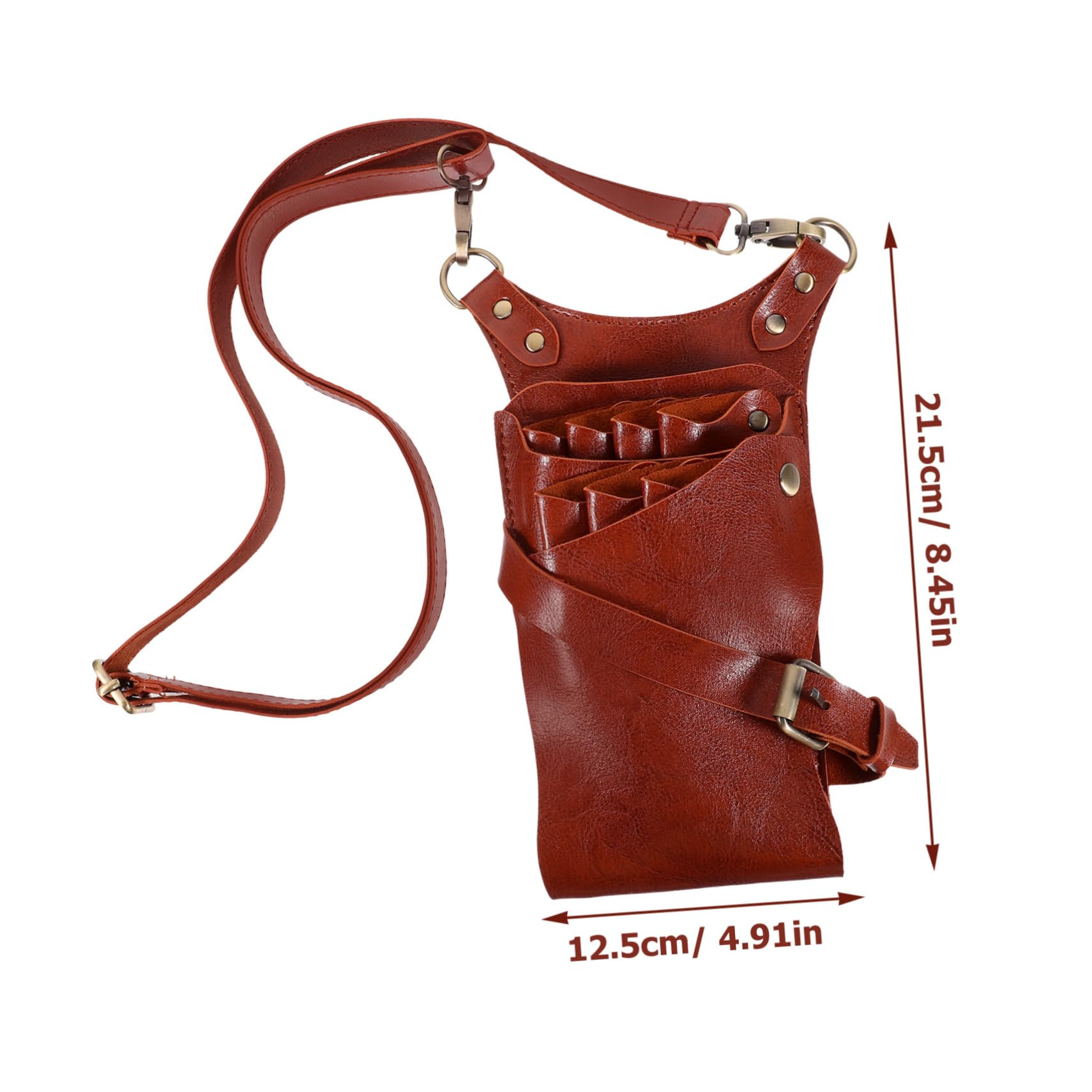 Ipetboom Hairdressing Scissors Bag Barber Comb Pouch Multi-Tool Scissors Kit Durable Leather Brown Perfect for Stylists