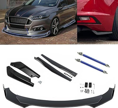 Vista 33 de Xotic Tech - Alerón para parachoques delantero universal con barra divisora de soporte ajustable de 8 a 11 pulgadas, color rojo