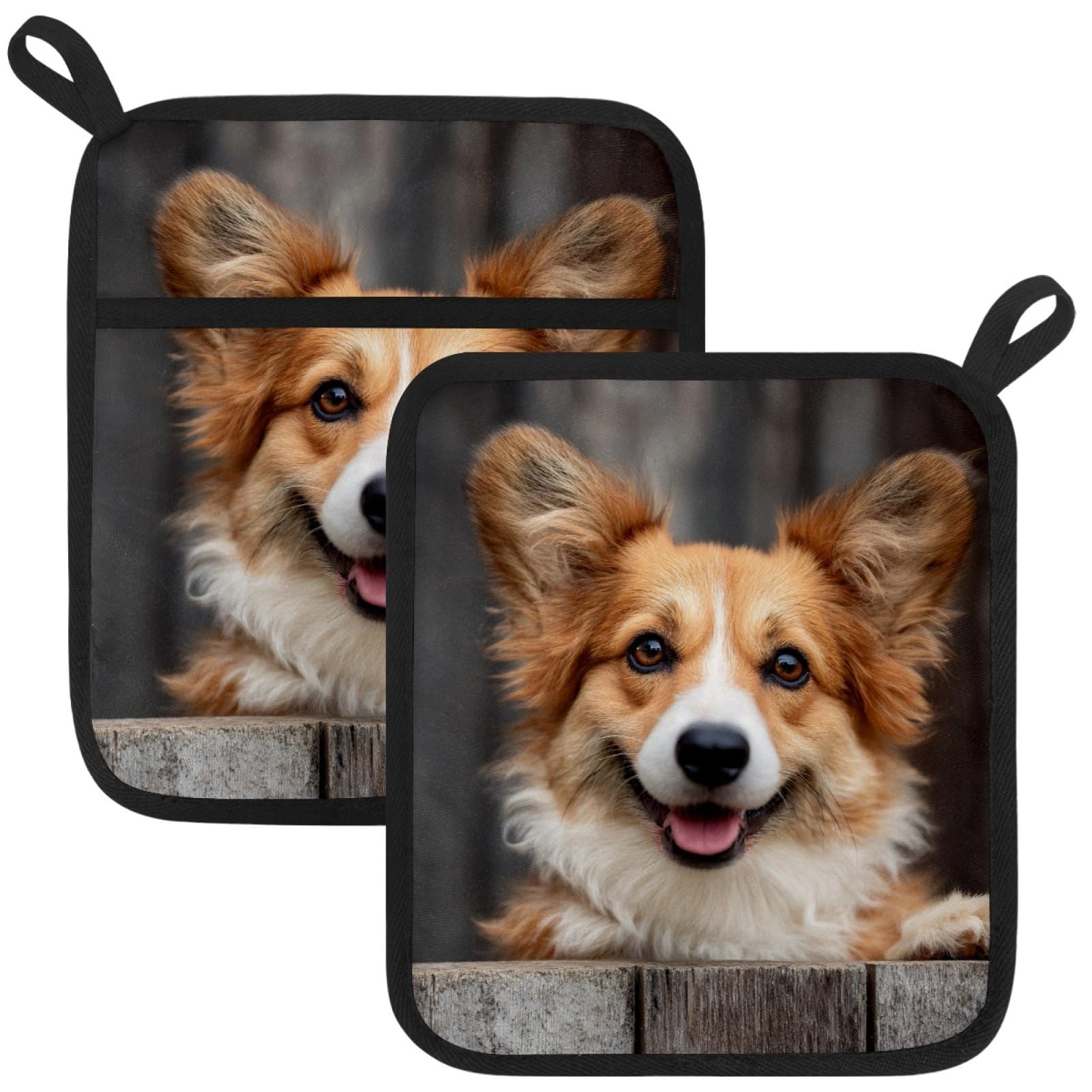 VAPOKF Corgi Pot Holder, Heat Resistant Oven Cloths, Potholders & Oven Gloves, for Kitchen Cooking & Baking, Thick & Safe, Protection of Hands From Hot Utensils