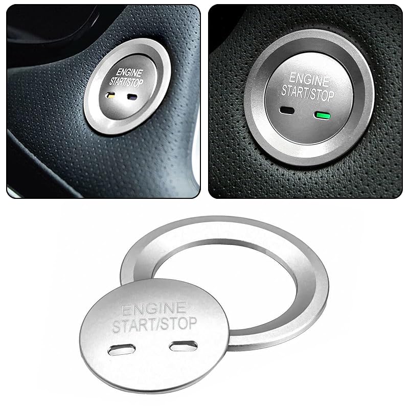 Capa e aro decorativo para botão de partida do motor x xotic tech em alumínio prata – 2 peças