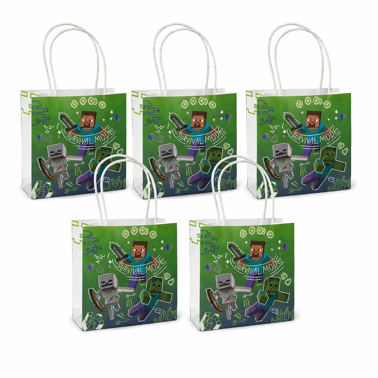 Bolsos de fiesta Minecraft para evitar el estrés de organizar recuerdos de cumpleaños