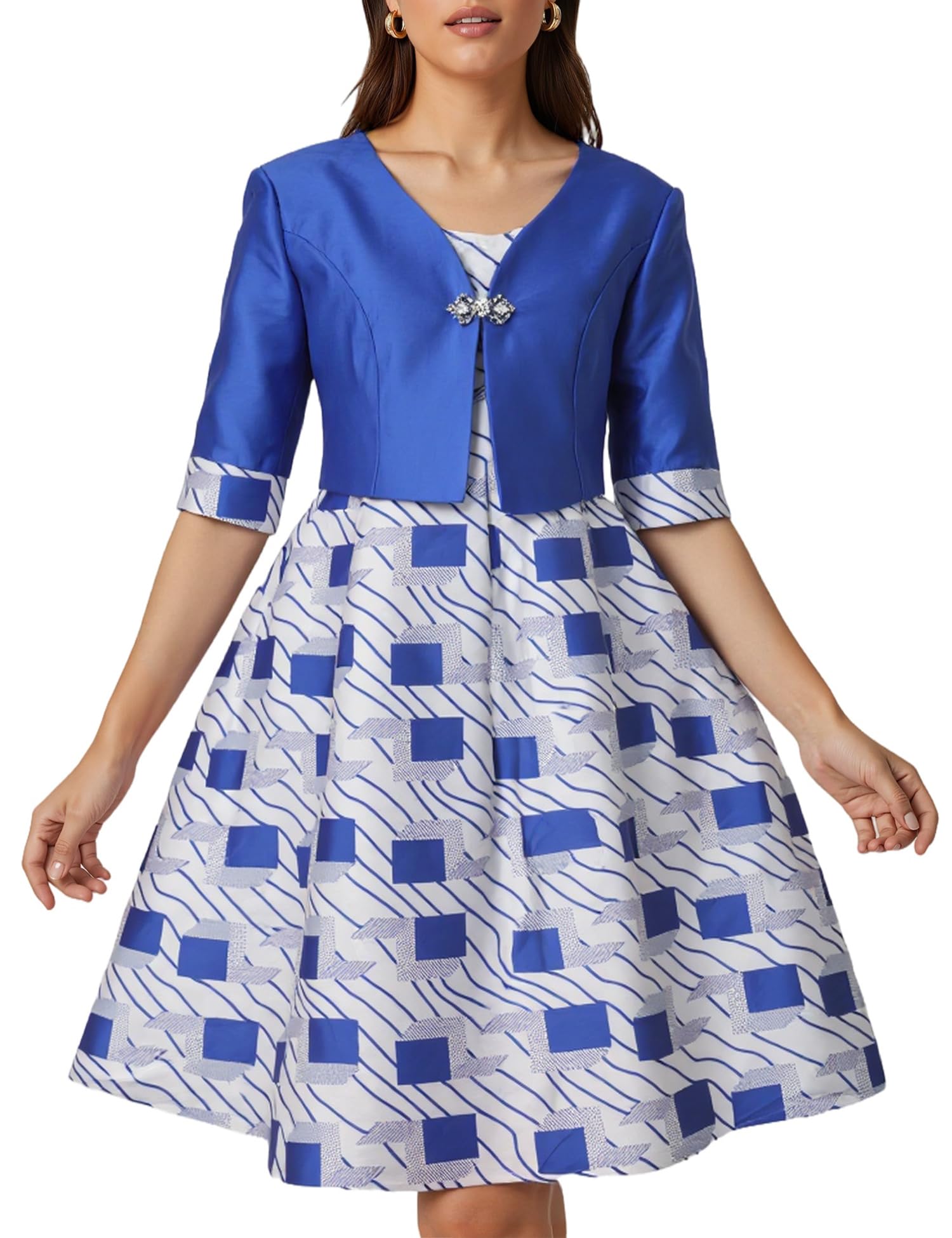 Womens 2 Piece Church Suit Set Elegant Formal Occasion Dress