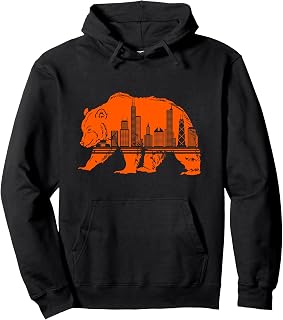 Chicago Downtown City Skyline Illinois Pride Pullover Hoodie