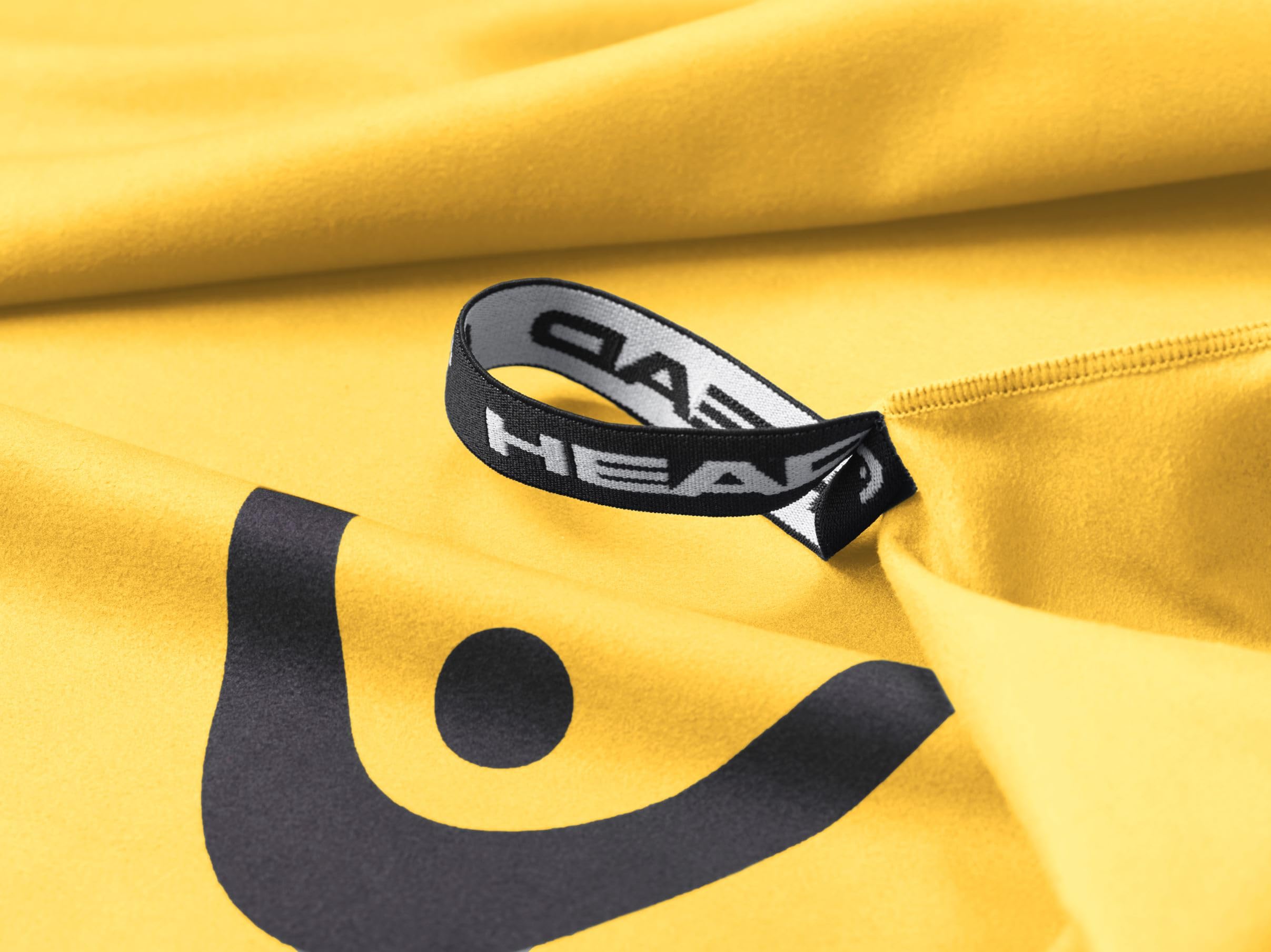 HEAD Active - Asciugamano Microfibra con Elastico, Asciugamano Palestra, Sport, Fitness Morbido e Leggero a Rapida Asciugatura - Asciugamani Bagno Assorbente Salvaspazio da Viaggio 40x60, Sunny Yellow
