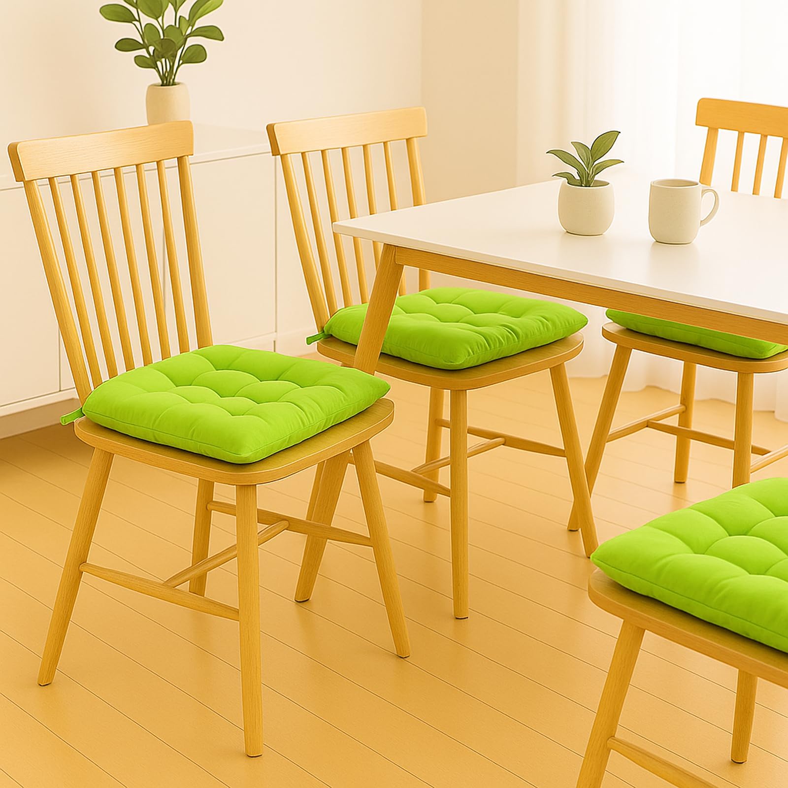 Cushion Chair Pad Cushions, Tie-on Dining Chair Pads, 38x38x5 cm Hypoallergenic Soft Polyester Tie-on Chair Pads, Wide - Image 2