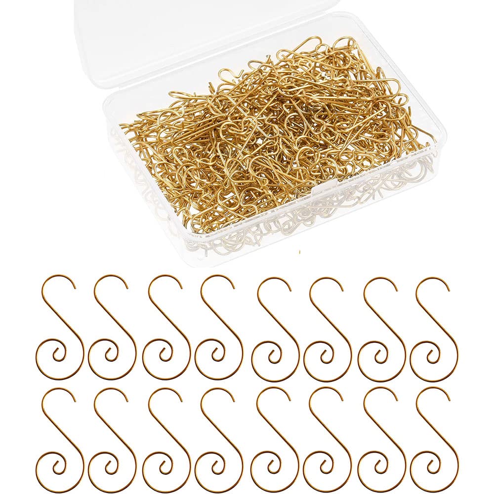 Luckyrao 200Pcs Xmas Ornament Hooks Metal Wire Hooks Ornament Hangers with Storage Box for Christmas Tree Decoration