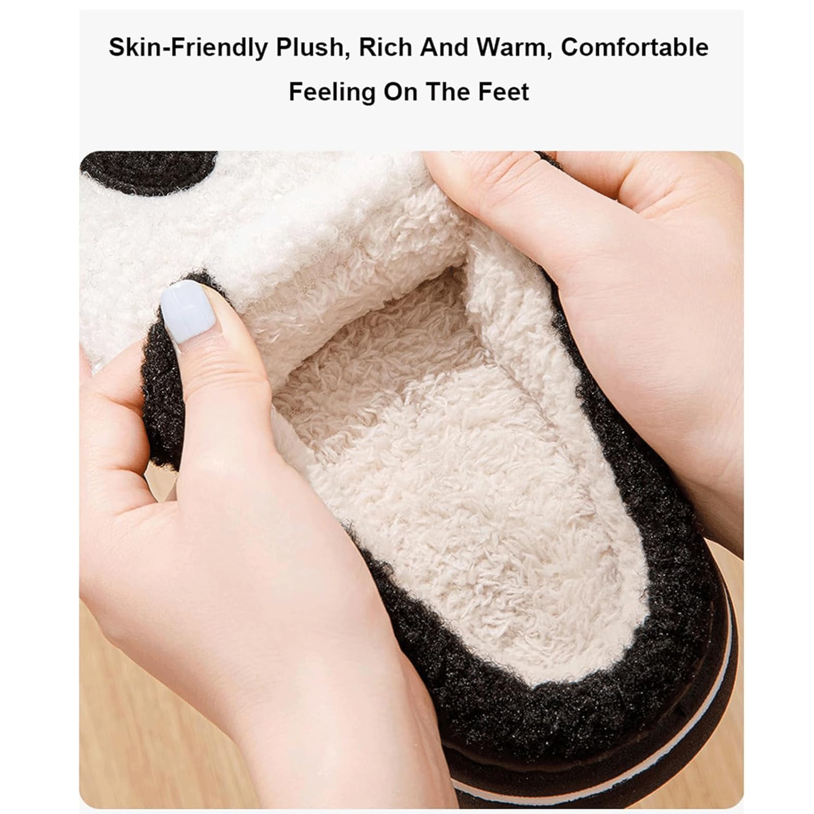 Genérico Pantuflas Mujer Panda, Forro Polar Suave Y Cálido