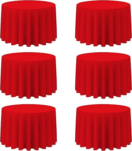 Miniatura 122 de BRILLMAX 4 paquetes de manteles redondos de 132 pulgadas color marfil - manteles circulares a granel de lino y poliéster lavables para mesa