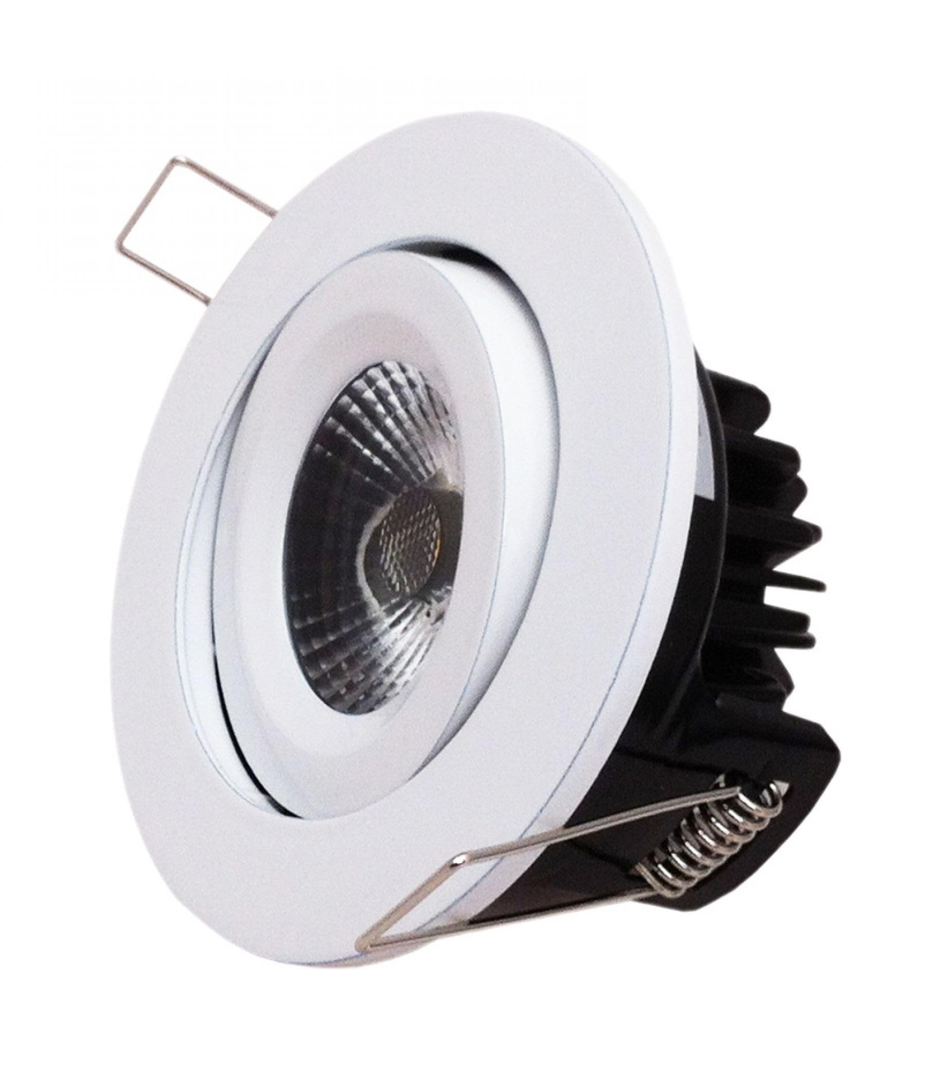 Leyton Lighting ELAN-T-3K-WH Elan Dimmable LED Downlight, Tilt, IP20, White, Warm White