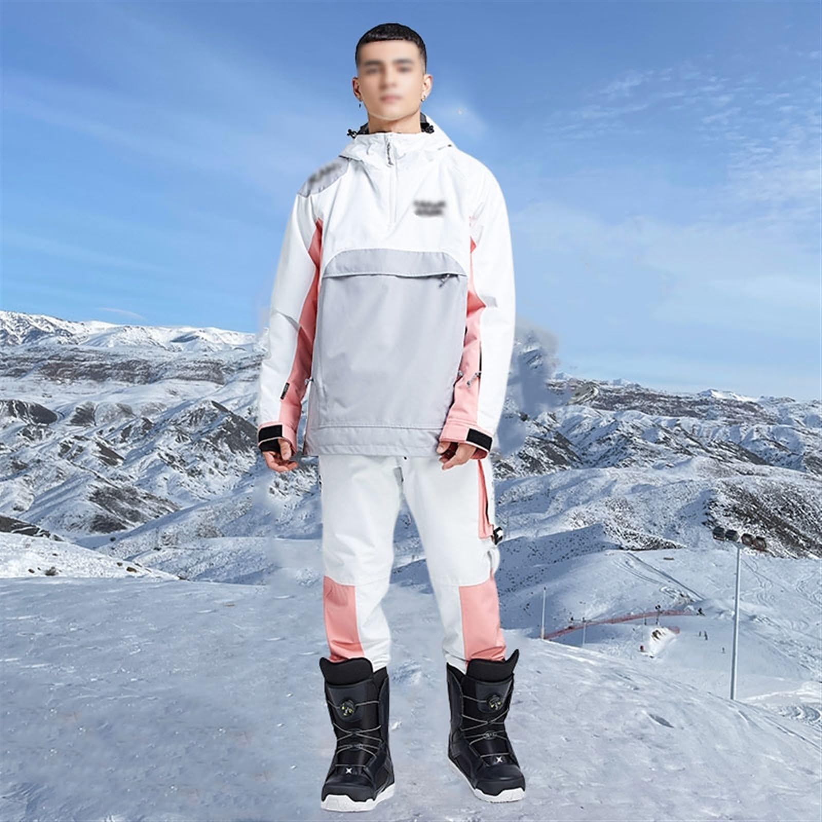 Yytcsjz Set Tute Da Sci Per Adulti Da Uomo, Set Giacca E Pantaloni Impermeabili Antivento Caldi Da Esterno, Tute Da Sci Con Cappuccio Resistenti All'usura Invernale, Per Sci, Motoslitta