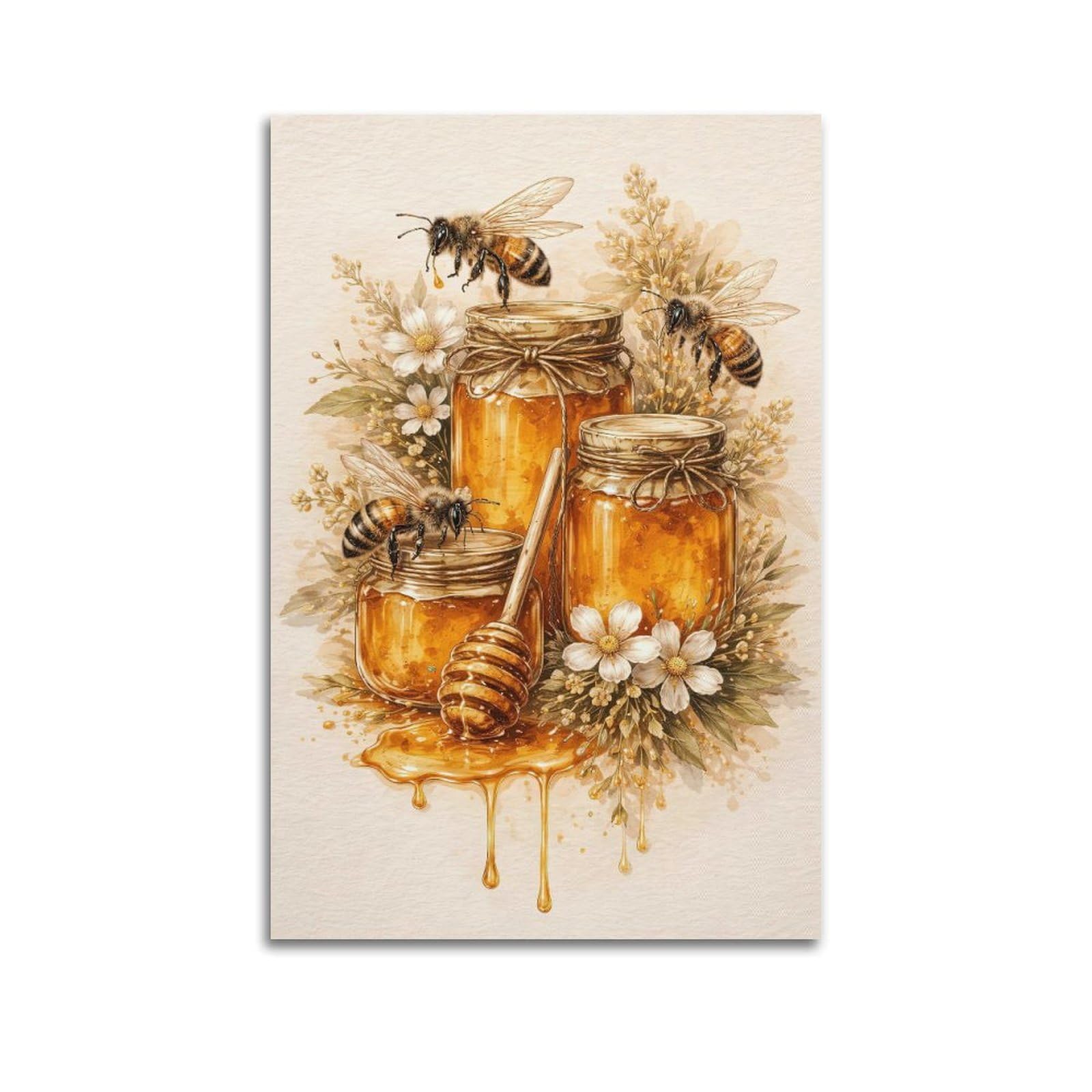 OKAHYS Vintage Insect Bee Sweet Like Honey Poster Decorative Painting Canvas Wall Artworks Picture 20x30inch(50x75cm)
