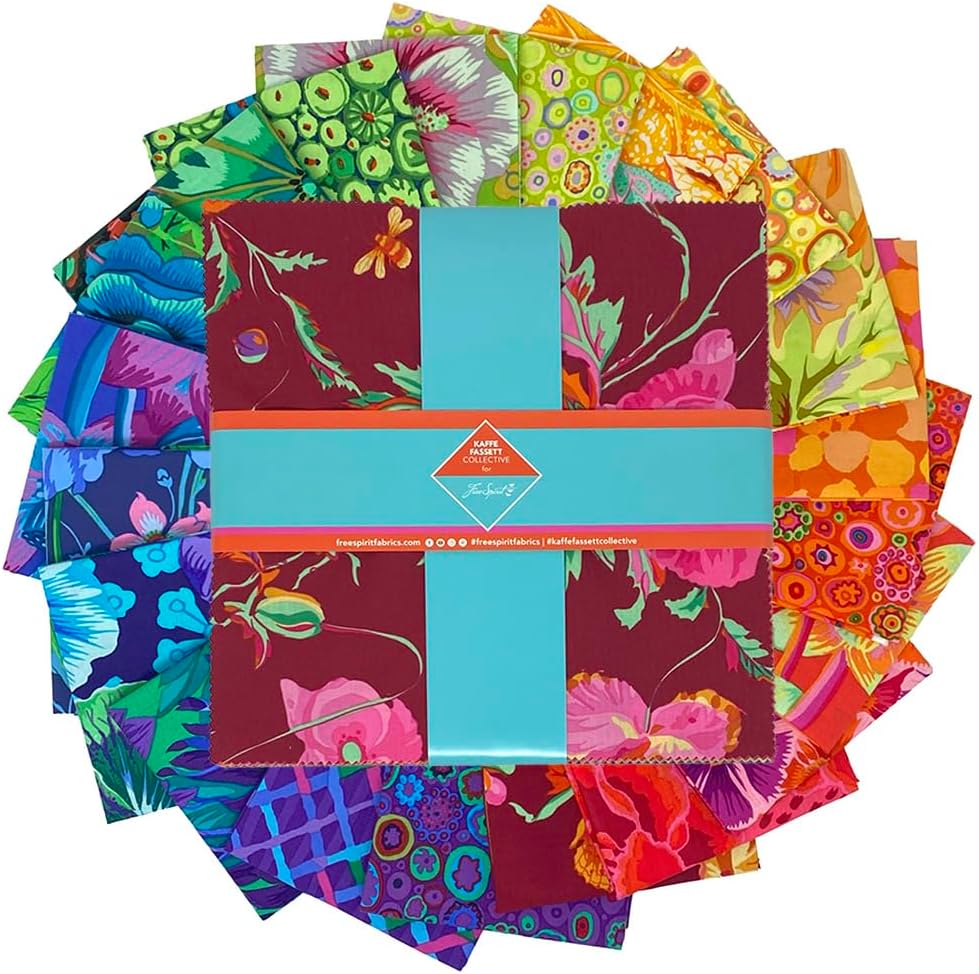 Classics Plus Spectrum 10 Inch Charm Pack (42 Pieces) by Kaffe Fassett Collective for FreeSpirit