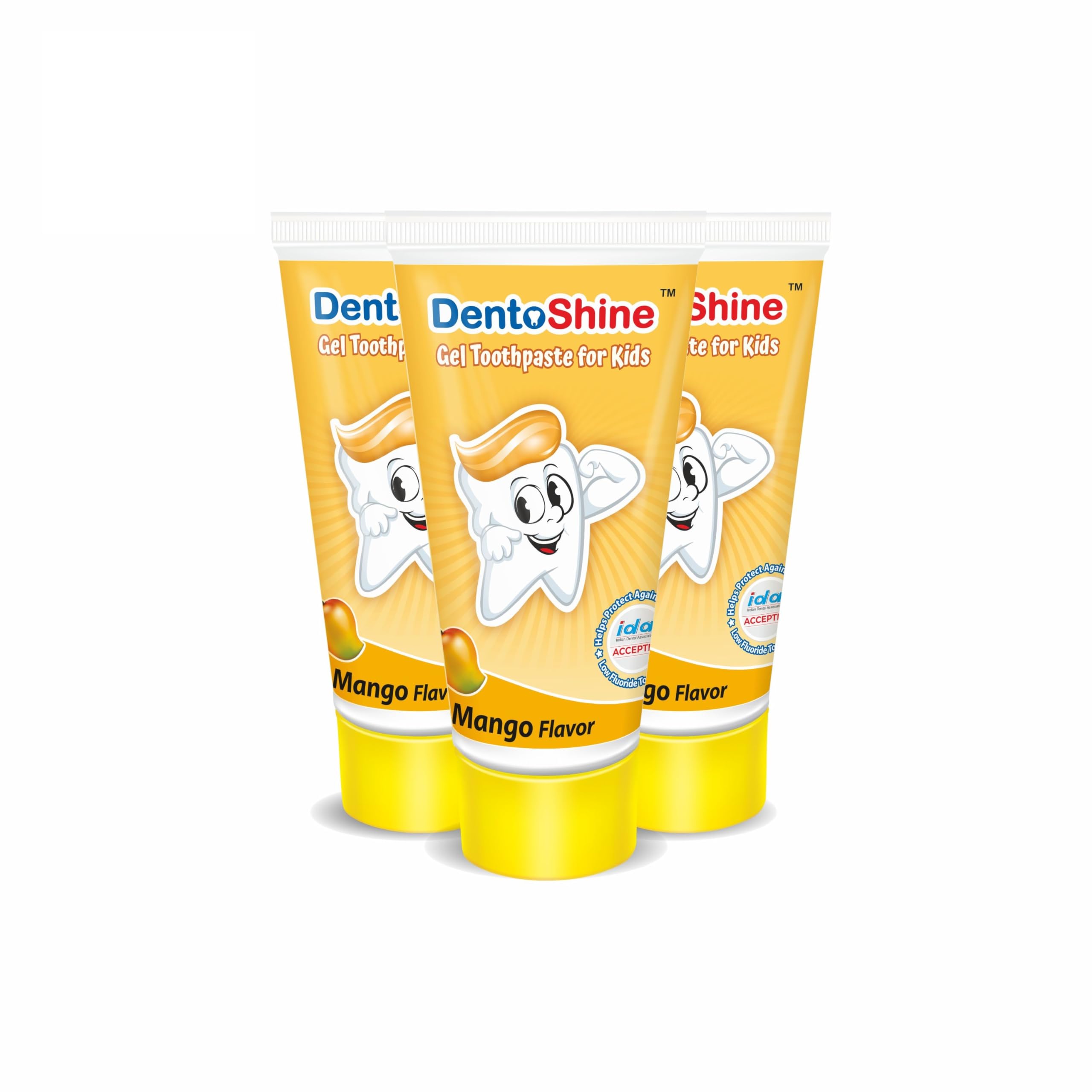 DentoShine Gel Toothpaste for Kids | Pack of 3 (3, Mango)-image-42