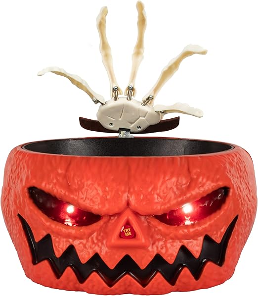 KI Store Halloween süßigkeiten Schale Animiert Korb kürbis Halter Skelettgeist Hand Candy Bowl