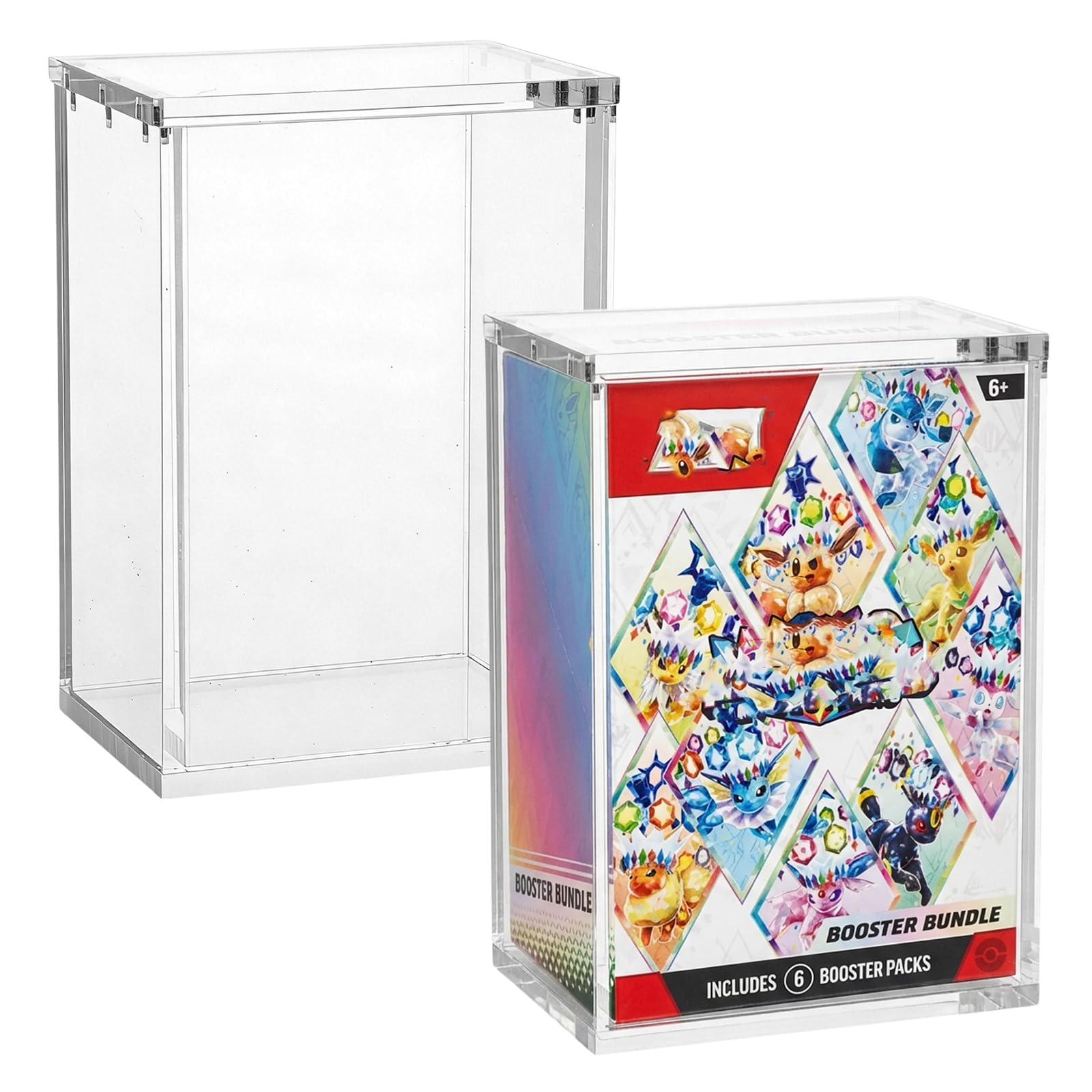 2 Pcs Protector Case for Booster Bundle/Build & Battle, Acrylic Magnetic Cases Clear Display Boxes with Magnetic Lids for Booster Bundle / Build & Battle Collectors Cards Protector(Box Not Included)