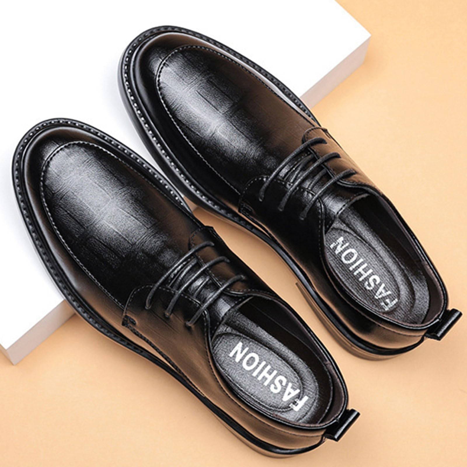 Scarpe eleganti eleganti da uomo con lacci, stile Oxford, Nero , 39.5 EU