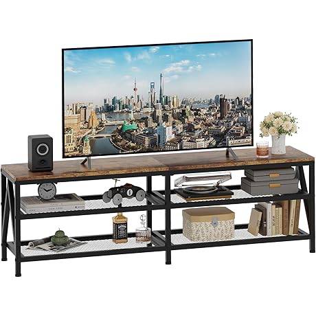 70-Inch Industrial Metal Frame TV Stand