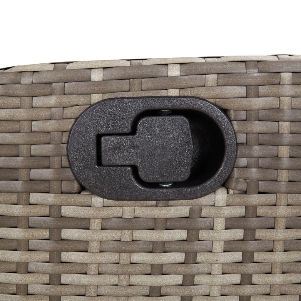 Poltrona da giardino regolabile con cuscino, 2 pezzi, grigio polyrattan intrecciato, imbottitura comoda, rivestimento rimovibile, struttura in acciaio per esterni Relax