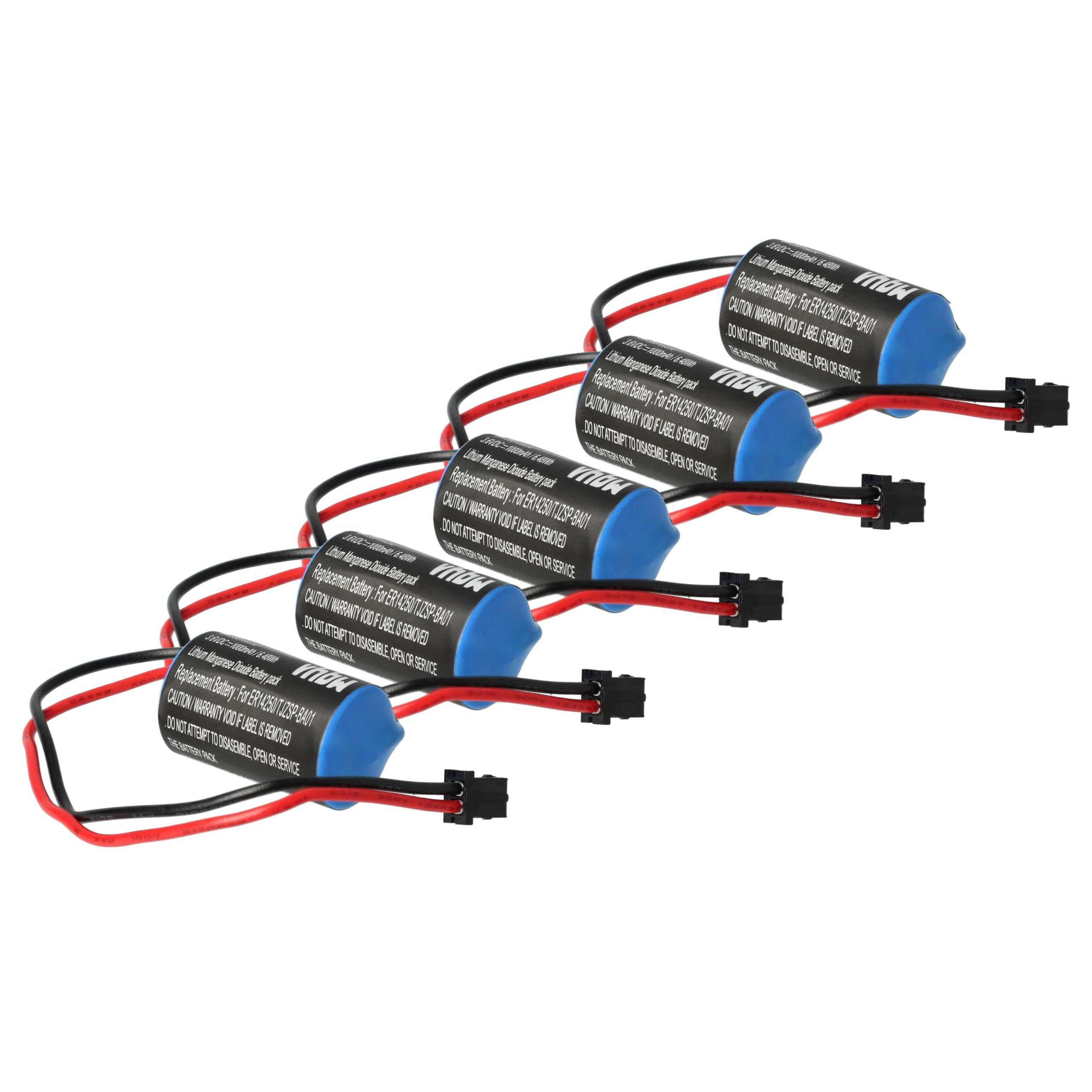 vhbw 5 x bateria kompatybilna z Omron V Servo Drive, Sigma 2, SGDH ServoRack, SGDH Amplifier CNC, serwo napędowe (1000 mAh, 3,6 V, Li-MnO2)