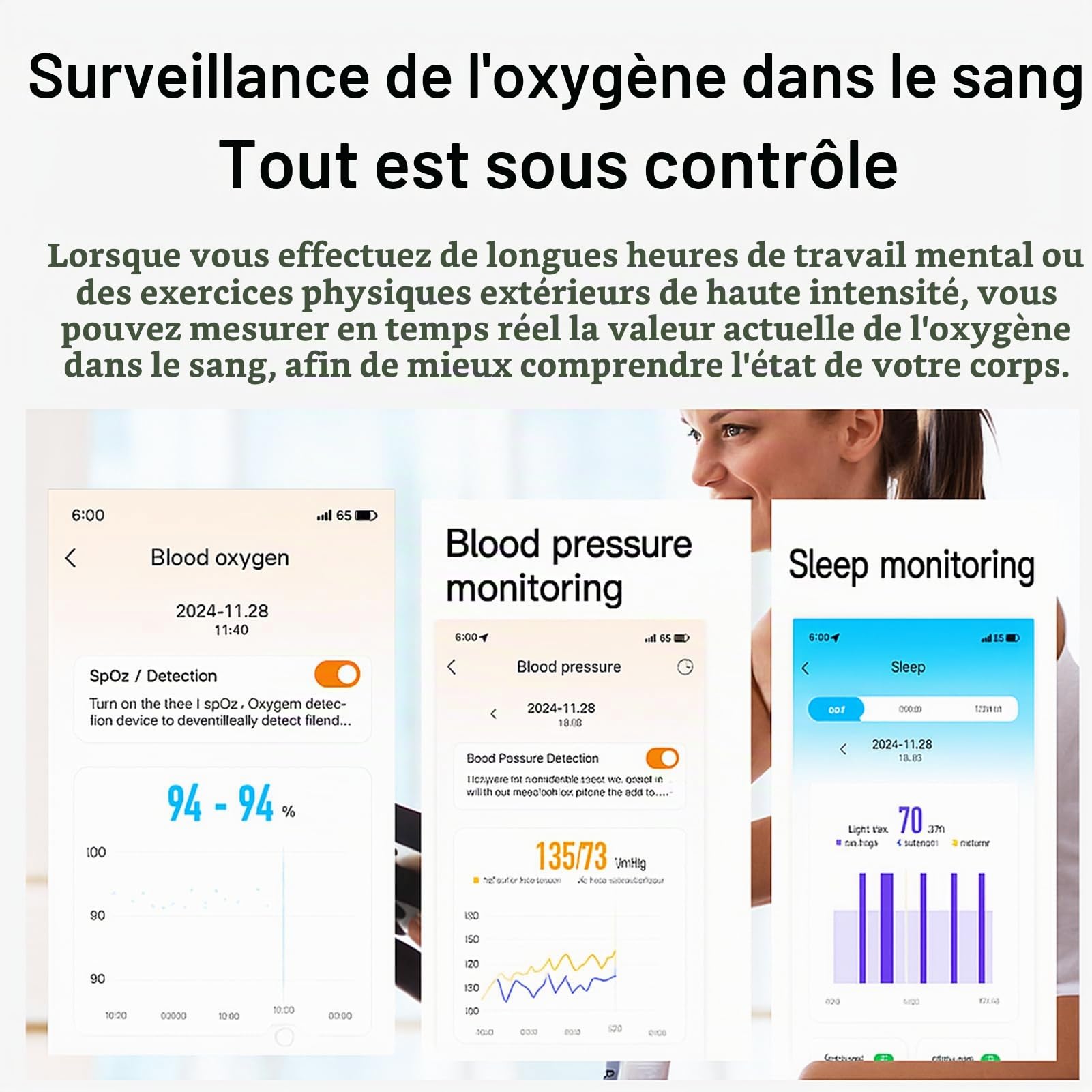 Elprico Tracker d'Activité sans Écran, Bracelet Connecté avec Suivi du Sommeil, Étanche 10m, Autonomie 45 Jours, Capteur Fitness pour Homme Femme